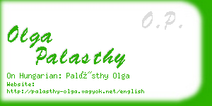 olga palasthy business card